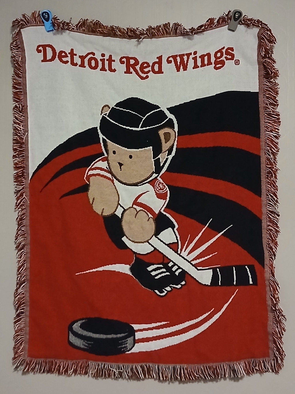 Red Wings Hockey Baby Bear Blanket